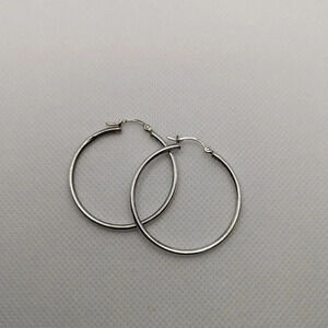 Simple sterling  hoops